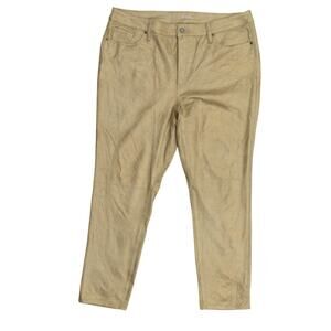 Chico's Size 3R Brown Polyester Jeggings - US Size 16R Pockets